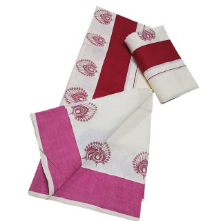 Womens Kerala Traditional Kuthampully Set mundu