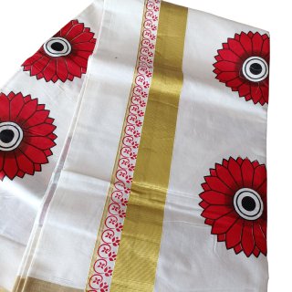 Womens Kerala Traditional Kuthampully Set Saree