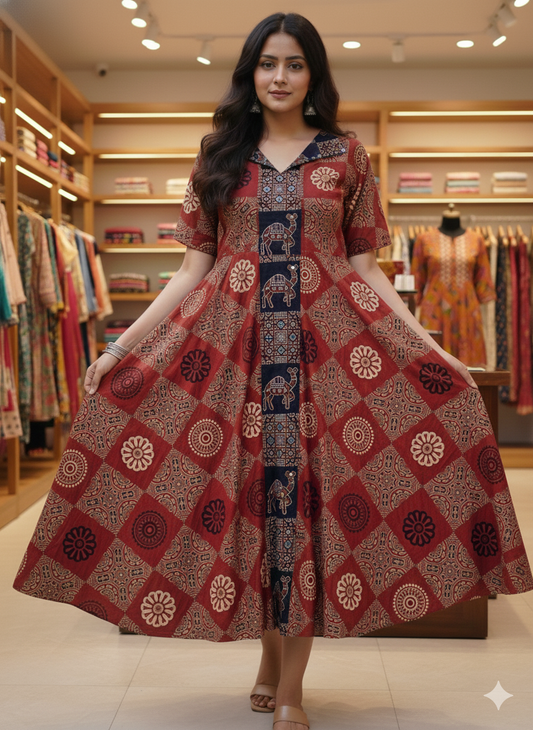 PURE COTTON FROCK WITH DETACHABLE BELT [ MCAN16 ]