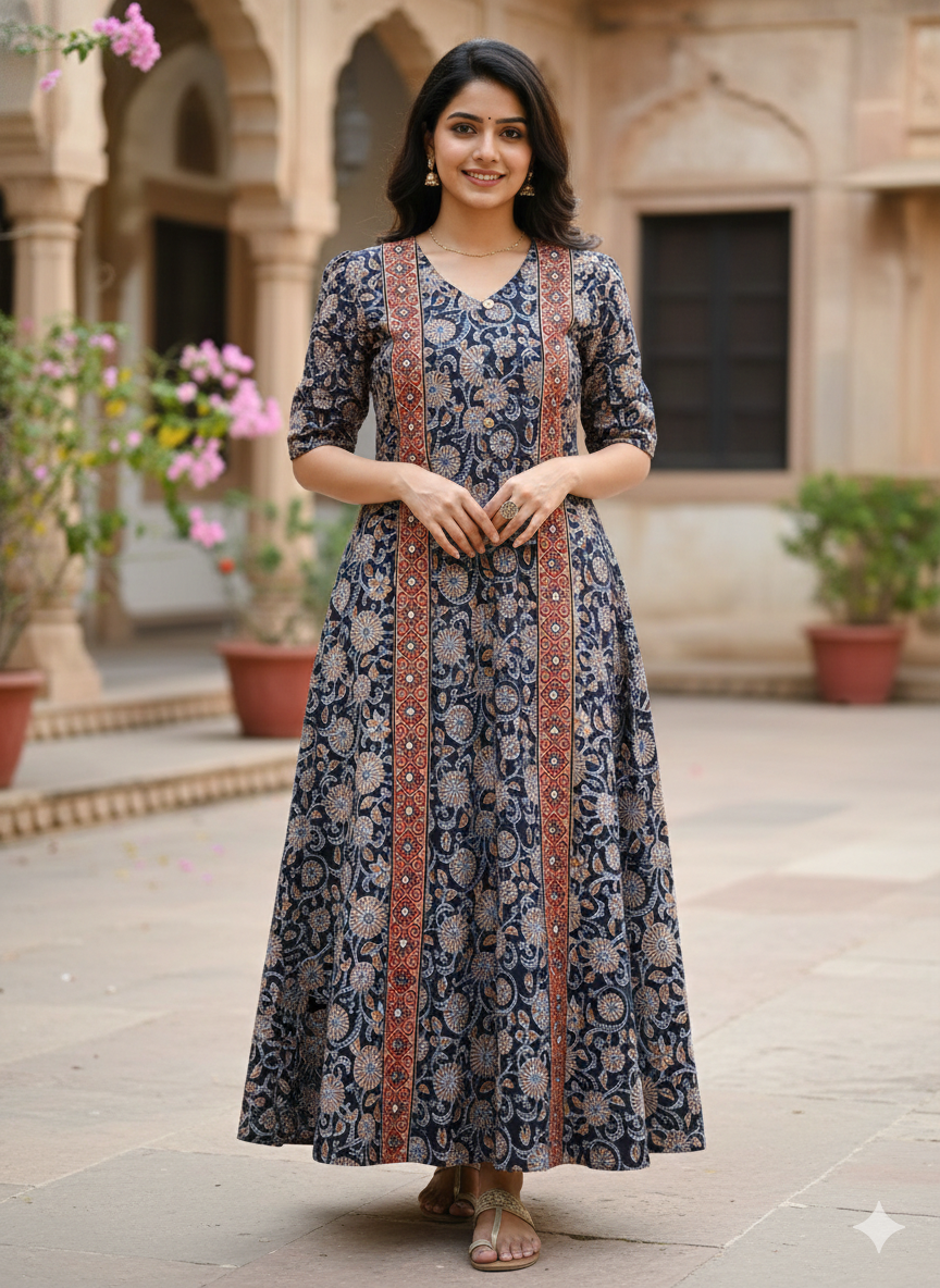 KALAMKARI FRONT SLIT KURTI [MCKALAM01]