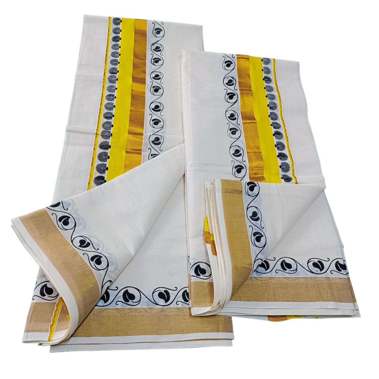 Kerala Traditional Kuthampully Cotton Setmundu