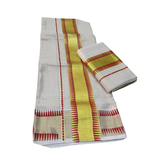 Womens Kerala Traditional Kuthampully Tissue Set mundu