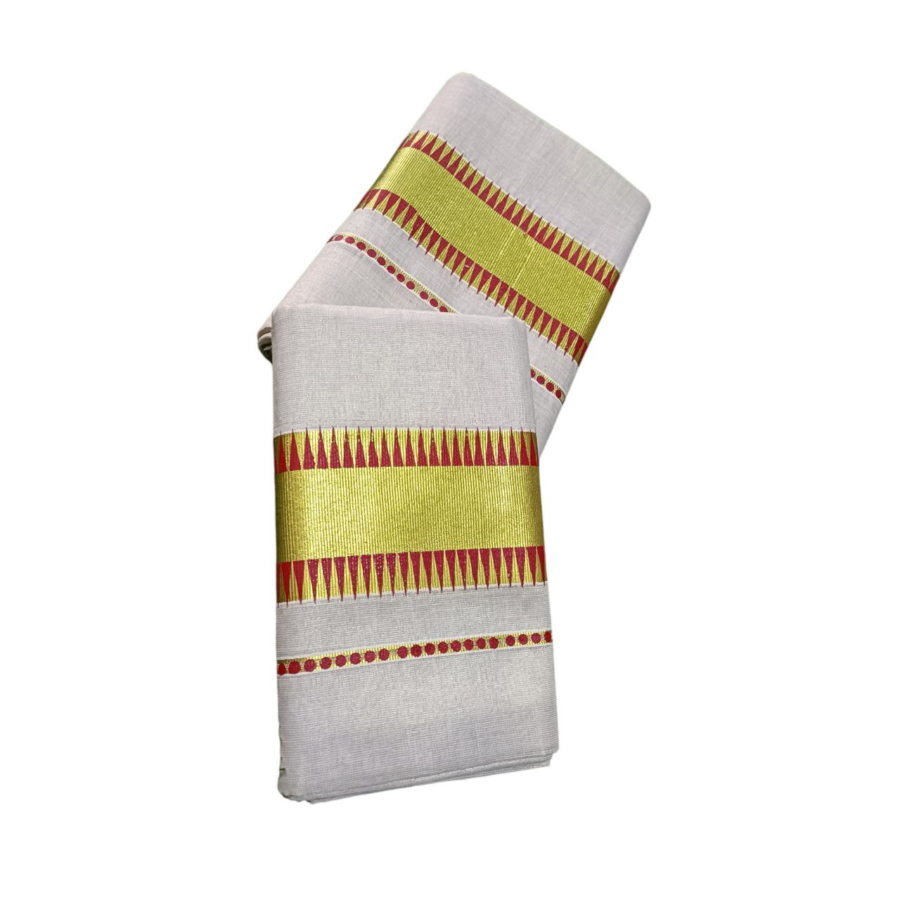 Womens Kerala Traditional Kuthampully Tissue Set mundu