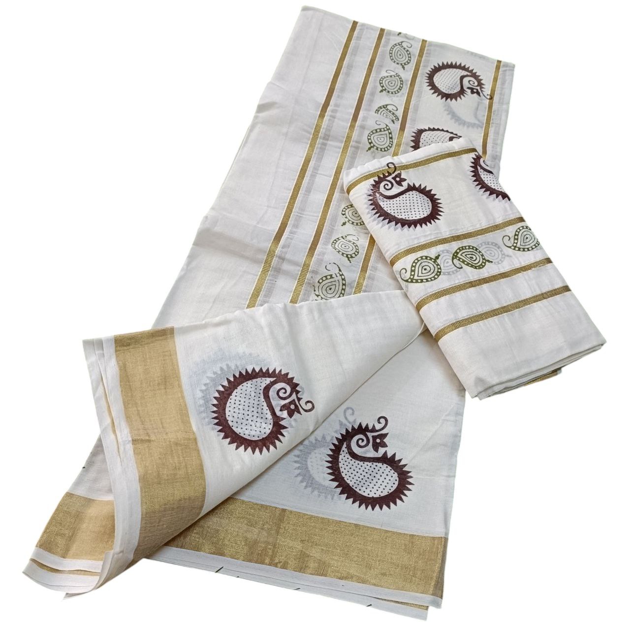Womens Kerala Traditional Kuthampully Set mundu