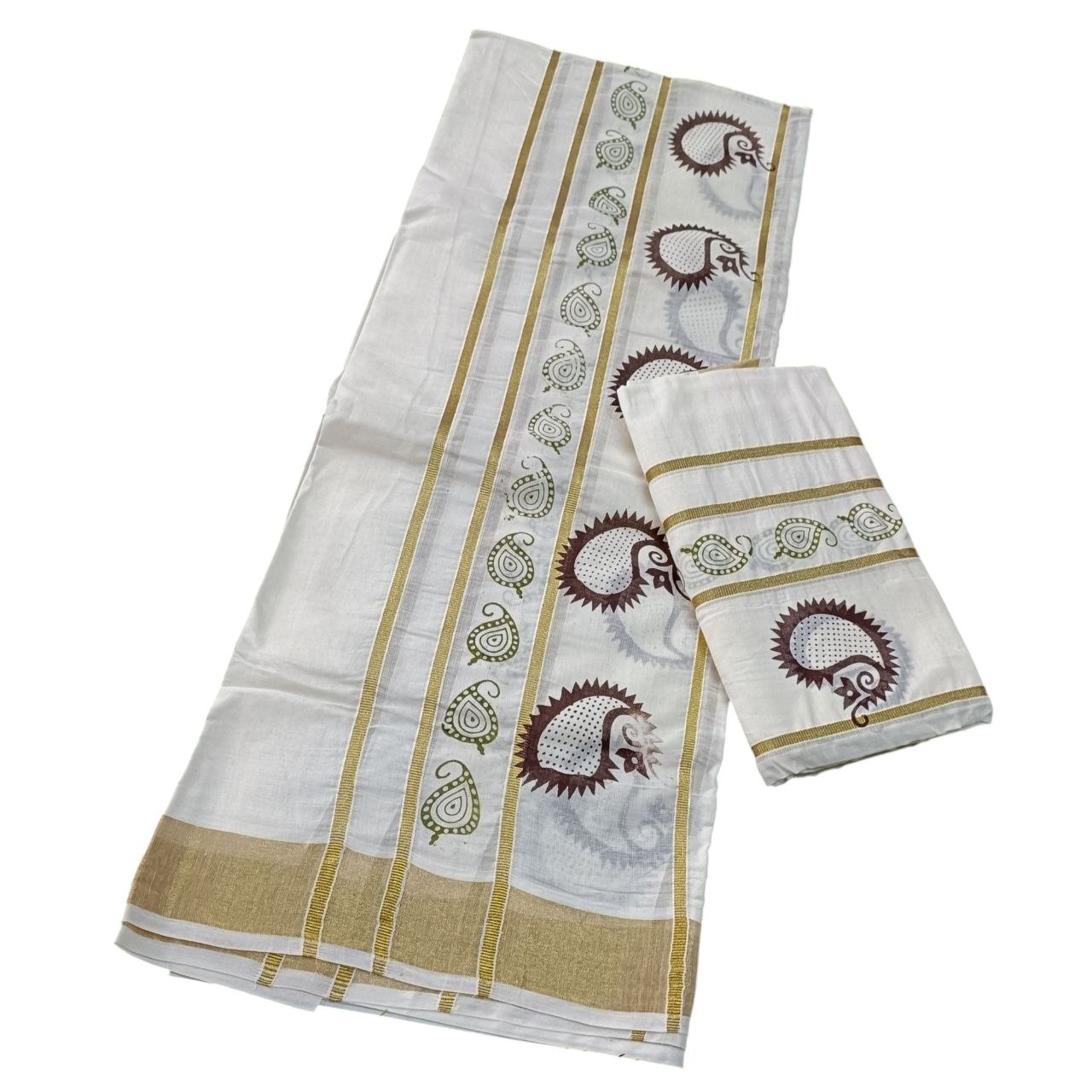 Womens Kerala Traditional Kuthampully Set mundu