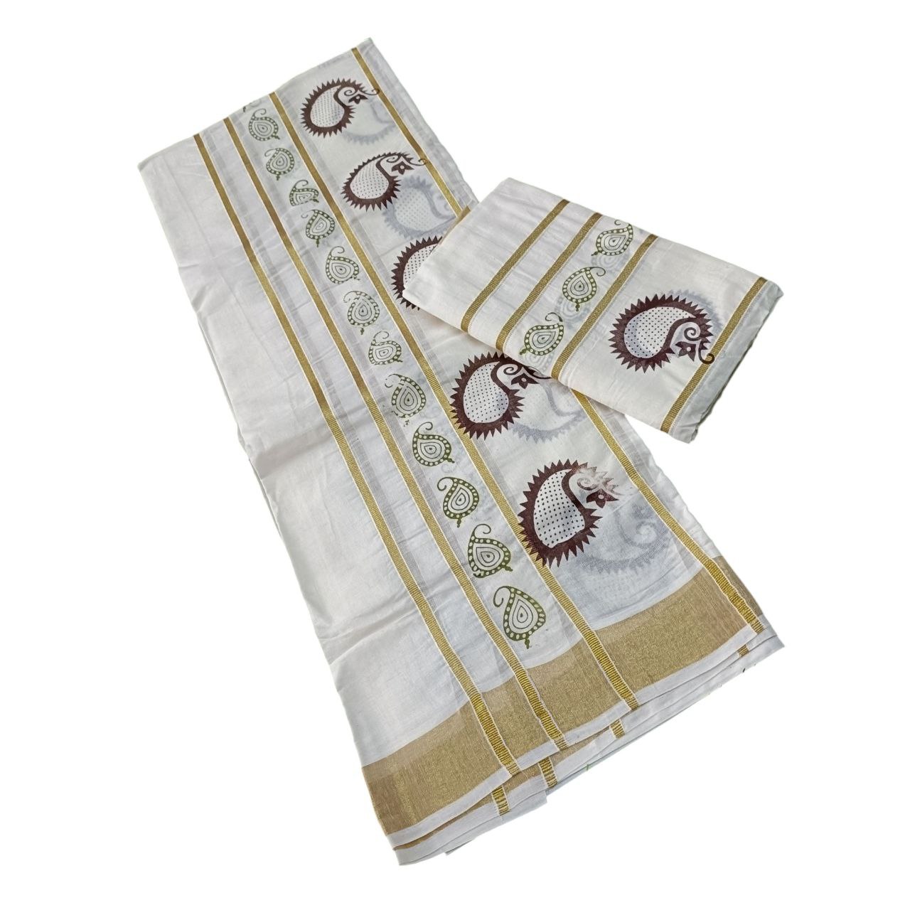 Womens Kerala Traditional Kuthampully Set mundu