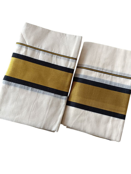 Womens Kerala Traditional Kuthampully Set Mundu with Printed Designs