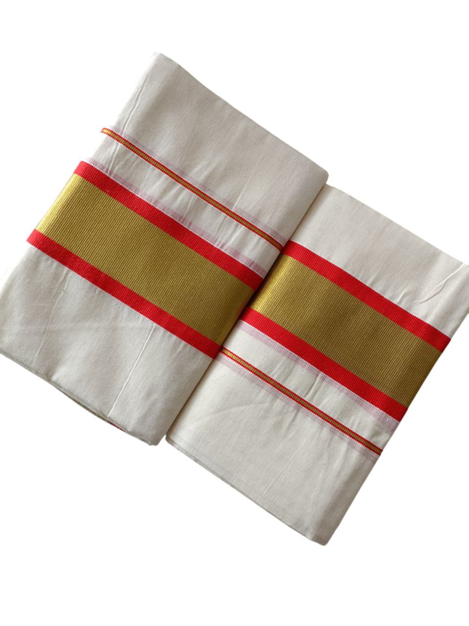 Womens Kerala Traditional Kuthampully Set Mundu with Printed Designs