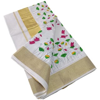 Womens Kerala Traditional Kuthampully Saree