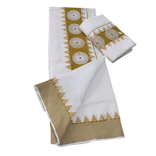 Womens Kerala Traditional Kuthampully Set mundu