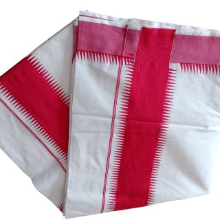 Womens Kerala Traditional Kuthampully Set Saree with Printed Designs