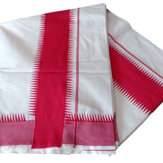 Womens Kerala Traditional Kuthampully Set Saree with Printed Designs