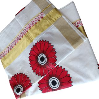 Womens Kerala Traditional Kuthampully Set Saree