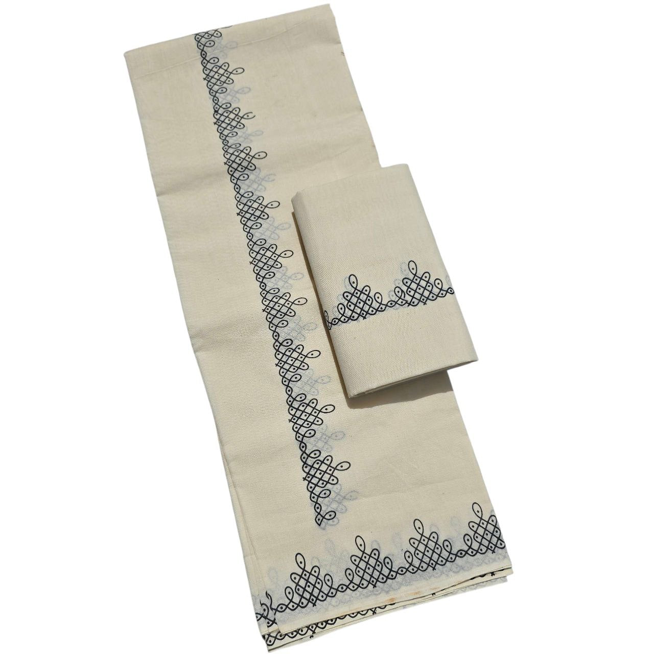 Kerala traditional Kuthampully cotton Set Mundu