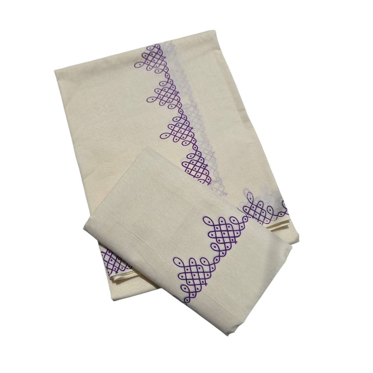 Kerala traditional Kuthampully cotton Set Mundu