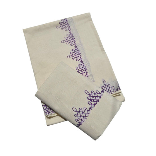 Kerala traditional Kuthampully cotton Set Mundu