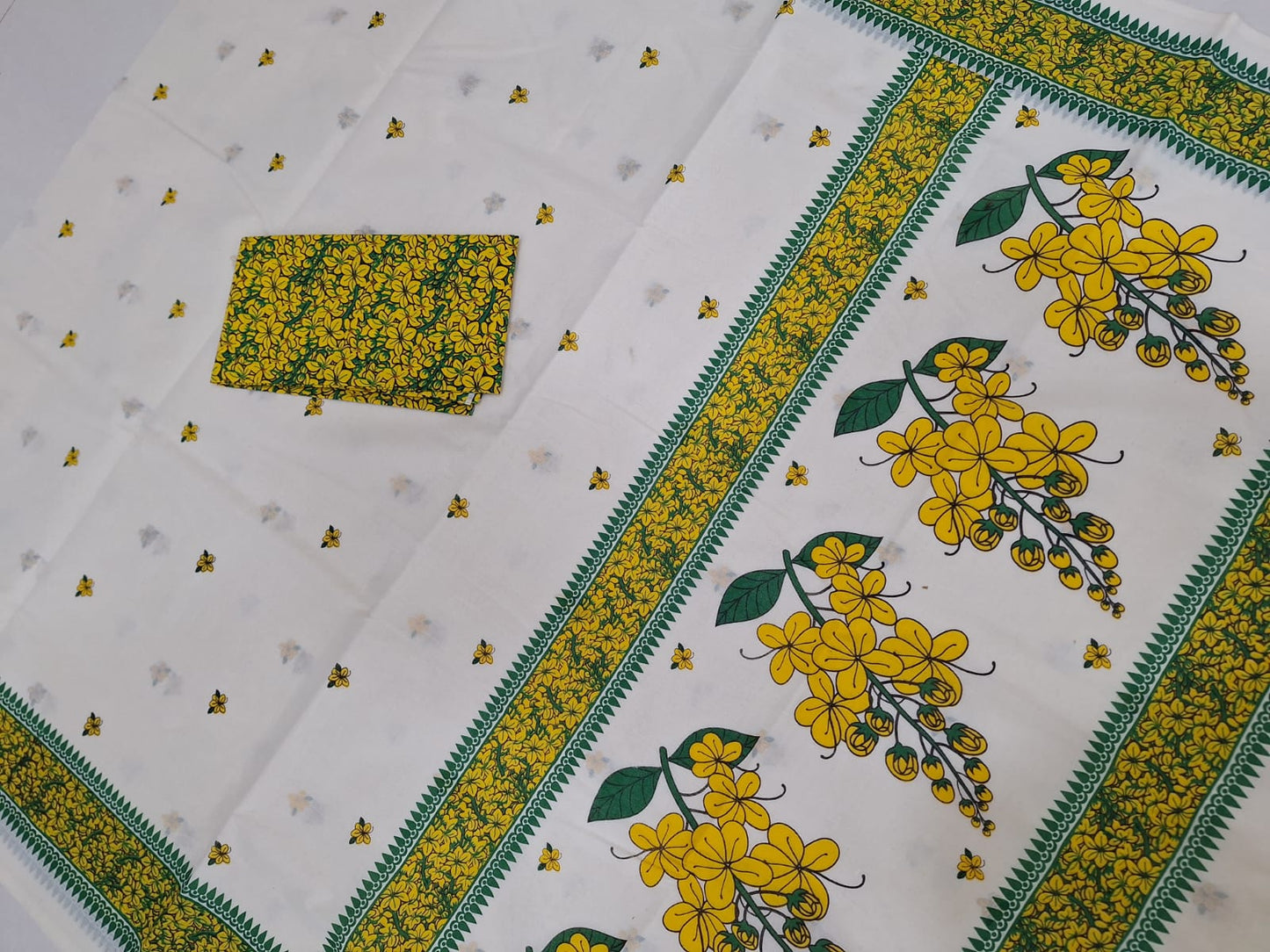 Vishu special kanikkonna cotton setsaree for women with blousepiece | kerala saree | set saree | vishu special