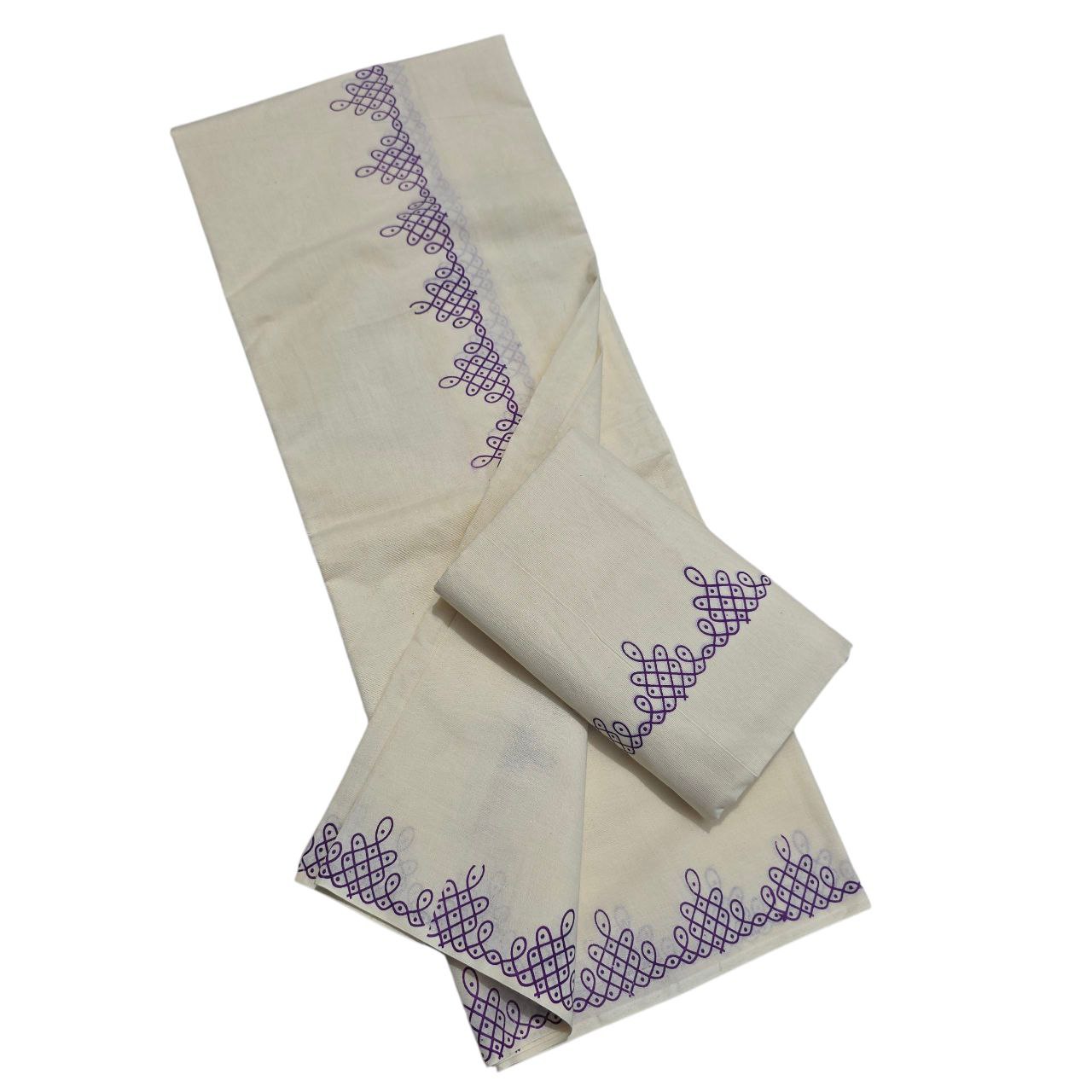 Kerala traditional Kuthampully cotton Set Mundu